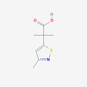 molecular formula C8H11NO2S B13300187 2-Methyl-2-(3-methyl-1,2-thiazol-5-yl)propanoic acid 