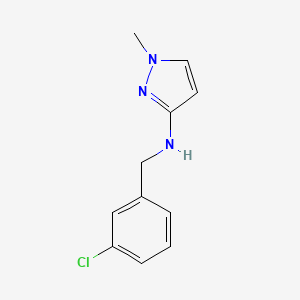 molecular formula C11H12ClN3 B13300248 N-[(3-Chlorophenyl)methyl]-1-methyl-1H-pyrazol-3-amine 