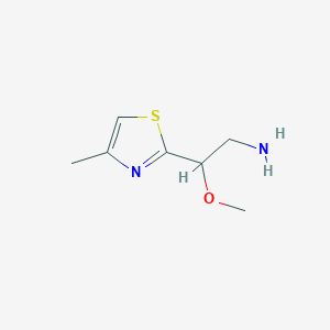 molecular formula C7H12N2OS B13300261 2-Methoxy-2-(4-methyl-1,3-thiazol-2-yl)ethan-1-amine 