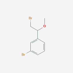 molecular formula C9H10Br2O B13300274 1-Bromo-3-(2-bromo-1-methoxyethyl)benzene 