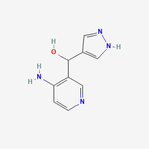 molecular formula C9H10N4O B13300297 (4-Aminopyridin-3-yl)(1H-pyrazol-4-yl)methanol 