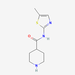 molecular formula C10H15N3OS B13300304 N-(5-methyl-1,3-thiazol-2-yl)piperidine-4-carboxamide 