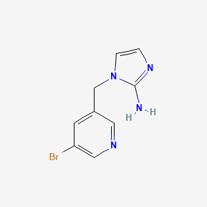 molecular formula C9H9BrN4 B13300312 1-[(5-Bromopyridin-3-yl)methyl]-1H-imidazol-2-amine 