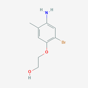 molecular formula C9H12BrNO2 B13300319 2-(4-Amino-2-bromo-5-methylphenoxy)ethan-1-ol 