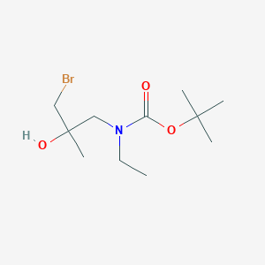 molecular formula C11H22BrNO3 B13300327 tert-Butyl N-(3-bromo-2-hydroxy-2-methylpropyl)-N-ethylcarbamate 