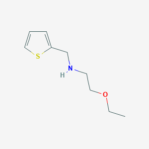 molecular formula C9H15NOS B13300402 (2-Ethoxyethyl)(thiophen-2-ylmethyl)amine 