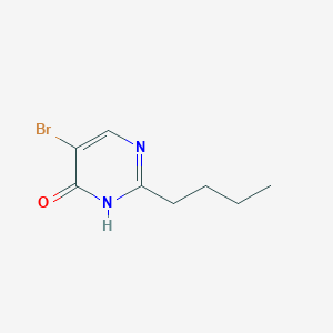 molecular formula C8H11BrN2O B13300415 5-Bromo-2-butyl-3,4-dihydropyrimidin-4-one 