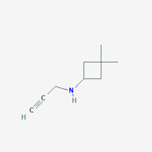 molecular formula C9H15N B13300421 3,3-Dimethyl-N-(prop-2-yn-1-yl)cyclobutan-1-amine 