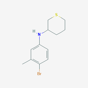 molecular formula C12H16BrNS B13300425 N-(4-bromo-3-methylphenyl)thian-3-amine 