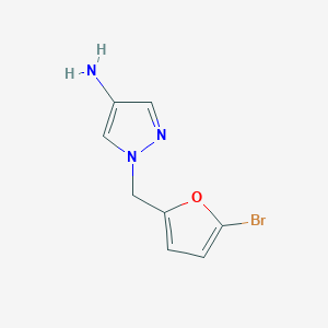 molecular formula C8H8BrN3O B13300453 1-[(5-Bromofuran-2-yl)methyl]-1H-pyrazol-4-amine 