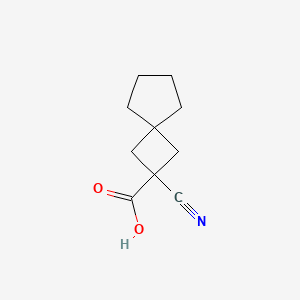 molecular formula C10H13NO2 B13300490 2-Cyanospiro[3.4]octane-2-carboxylic acid 