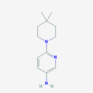 molecular formula C12H19N3 B13300496 6-(4,4-Dimethylpiperidin-1-yl)pyridin-3-amine 