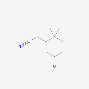 molecular formula C10H15NO B13300505 2-(2,2-Dimethyl-5-oxocyclohexyl)acetonitrile 