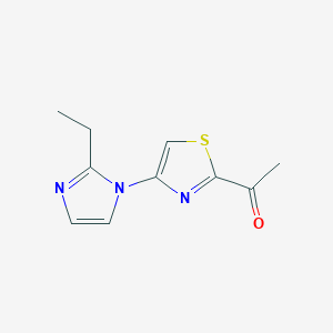 1-[4-(2-Ethyl-1H-imidazol-1-yl)-1,3-thiazol-2-yl]ethan-1-one