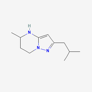 molecular formula C11H19N3 B13300561 5-Methyl-2-(2-methylpropyl)-4H,5H,6H,7H-pyrazolo[1,5-a]pyrimidine 