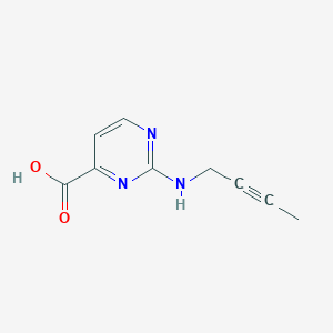 molecular formula C9H9N3O2 B13300564 2-[(But-2-yn-1-yl)amino]pyrimidine-4-carboxylic acid 