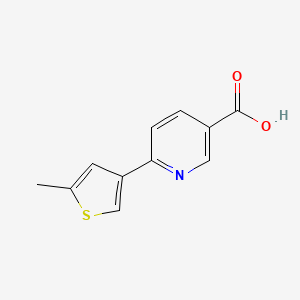 molecular formula C11H9NO2S B13300571 6-(5-Methylthiophen-3-YL)pyridine-3-carboxylic acid 