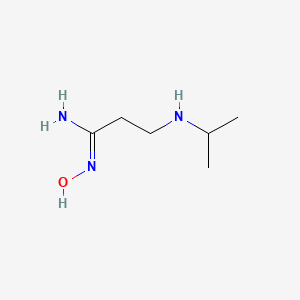 molecular formula C6H15N3O B13300580 N'-hydroxy-3-[(propan-2-yl)amino]propanimidamide 