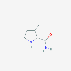 molecular formula C6H12N2O B13300617 3-Methylpyrrolidine-2-carboxamide 