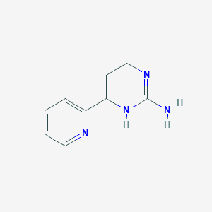 molecular formula C9H12N4 B13300662 6-(Pyridin-2-yl)-1,4,5,6-tetrahydropyrimidin-2-amine 