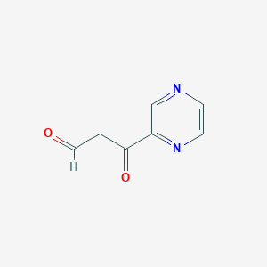 molecular formula C7H6N2O2 B13300706 3-Oxo-3-(pyrazin-2-YL)propanal 