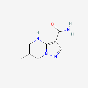 molecular formula C8H12N4O B13300711 6-Methyl-4H,5H,6H,7H-pyrazolo[1,5-a]pyrimidine-3-carboxamide 