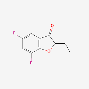 molecular formula C10H8F2O2 B13300745 2-Ethyl-5,7-difluoro-2,3-dihydro-1-benzofuran-3-one 