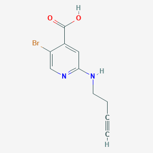 molecular formula C10H9BrN2O2 B13300767 5-Bromo-2-[(but-3-yn-1-yl)amino]pyridine-4-carboxylic acid 