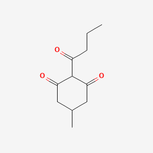 molecular formula C11H16O3 B13300775 2-Butanoyl-5-methylcyclohexane-1,3-dione 