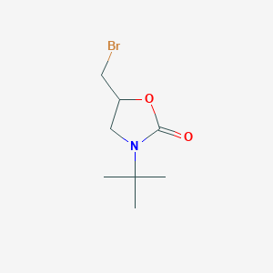 molecular formula C8H14BrNO2 B13300820 5-(Bromomethyl)-3-tert-butyl-1,3-oxazolidin-2-one 