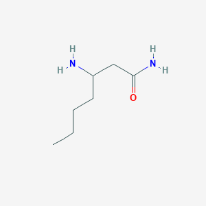 molecular formula C7H16N2O B13300832 3-Aminoheptanamide 