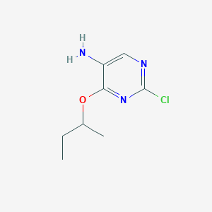 molecular formula C8H12ClN3O B13300841 4-(Butan-2-yloxy)-2-chloropyrimidin-5-amine 