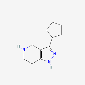 molecular formula C11H17N3 B13300901 3-Cyclopentyl-1H,4H,5H,6H,7H-pyrazolo[4,3-c]pyridine 