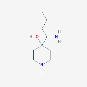 molecular formula C10H22N2O B13300905 4-(1-Aminobutyl)-1-methylpiperidin-4-ol 