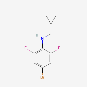 molecular formula C10H10BrF2N B13300927 4-bromo-N-(cyclopropylmethyl)-2,6-difluoroaniline 