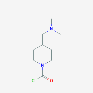 molecular formula C9H17ClN2O B13300974 4-[(Dimethylamino)methyl]piperidine-1-carbonyl chloride 