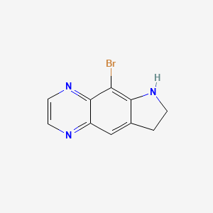 molecular formula C10H8BrN3 B13301073 5-Bromo-6H,7H,8H-pyrrolo[2,3-g]quinoxaline 