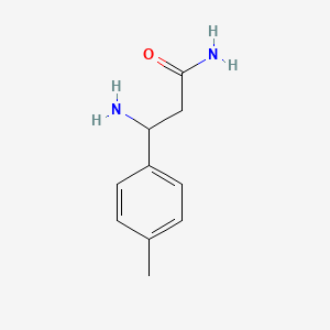 molecular formula C10H14N2O B13301099 3-Amino-3-(4-methylphenyl)propanamide 