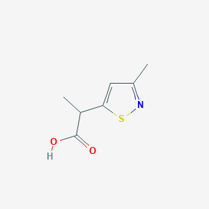 molecular formula C7H9NO2S B13301160 2-(3-Methyl-1,2-thiazol-5-yl)propanoic acid 