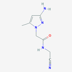 molecular formula C8H11N5O B13301222 2-(3-Amino-5-methyl-1H-pyrazol-1-yl)-N-(cyanomethyl)acetamide 