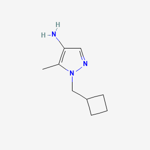 molecular formula C9H15N3 B13301275 1-(cyclobutylmethyl)-5-methyl-1H-pyrazol-4-amine 