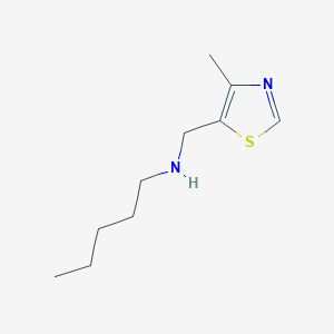 molecular formula C10H18N2S B13301385 [(4-Methyl-1,3-thiazol-5-yl)methyl](pentyl)amine 