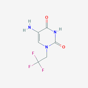 molecular formula C6H6F3N3O2 B13301404 5-Amino-1-(2,2,2-trifluoroethyl)-1,2,3,4-tetrahydropyrimidine-2,4-dione 