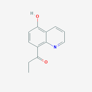 molecular formula C12H11NO2 B13301414 1-(5-Hydroxyquinolin-8-yl)propan-1-one 