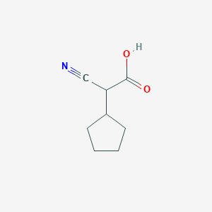 molecular formula C8H11NO2 B13301441 2-Cyano-2-cyclopentylacetic acid 