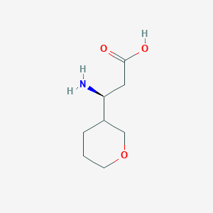 molecular formula C8H15NO3 B13301451 (3S)-3-amino-3-(oxan-3-yl)propanoic acid 