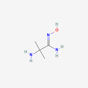 molecular formula C4H11N3O B13301452 2-amino-N'-hydroxy-2-methylpropanimidamide 