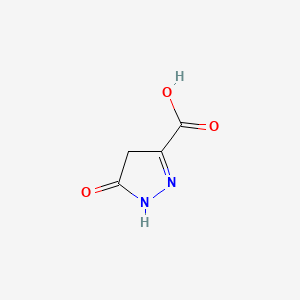 molecular formula C4H4N2O3 B1330155 5-氧代-4,5-二氢-1H-吡唑-3-羧酸 CAS No. 71173-77-8