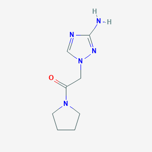 molecular formula C8H13N5O B13301554 2-(3-Amino-1H-1,2,4-triazol-1-YL)-1-(pyrrolidin-1-YL)ethan-1-one 