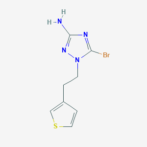 molecular formula C8H9BrN4S B13301578 5-Bromo-1-[2-(thiophen-3-yl)ethyl]-1H-1,2,4-triazol-3-amine 